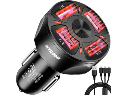 Autonabíjačka 4x USB + kábel Xtrobb 19907