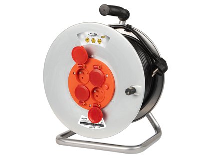 98-754# Predlžovací kábel pr-61 4-zásuvkový s uzemnením 50 m kovový bubon 3x2,5 mm