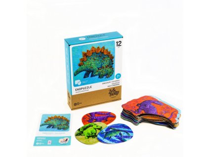 Dvojdielna skladačka s dinosaurami a ich mláďatami