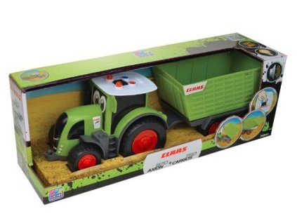 Šťastní ľudia, traktor Claas s prívesom