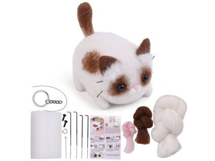 Sada na plstenie svojpomocne - zmes česanej vlny pre psov a mačky