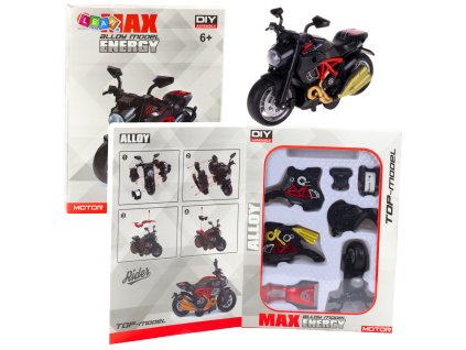 Motocykel na zostavenie skrutkovací kov 1:14 svojpomocne červený