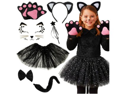 7-dielny kostým mačky - čierny Kruzzel 26745