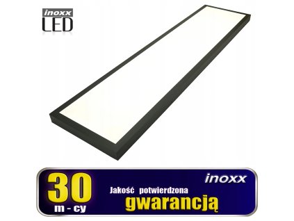 panel led sufitowy 120x30 48w lampa slim kaseton 6000k zimny ramka natynkowa czarna inoxx pan48w120 30 6000k fs ino i1250