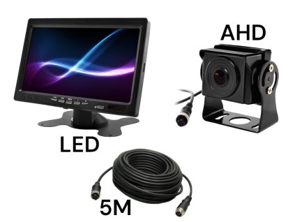 monitor samochodowy lcd 7 cali 12 24v kabel 10m oraz kamera cofania 4pin zestaw ahd nvox ahm607 dual 4pin nvox cma57 i1373