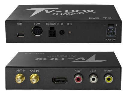 samochodowy tuner telewizji cyfrowej dvbt t2 hevc h.265 usb hdmi av nvox dvb267hd 2ant i1421