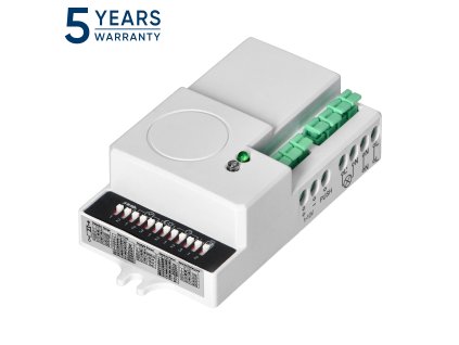 Mini mikrovlnný pohybový senzor so stmievačom, 360/180 stupňov s prepojkovým ovládaním, IP20, 1200W
