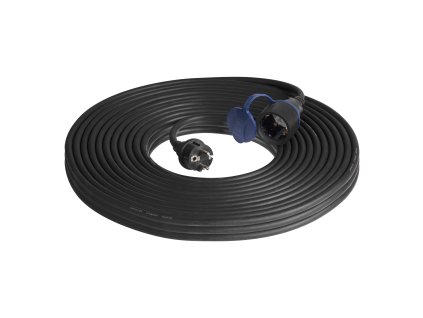 Dielenský predlžovací kábel odolný voči striekajúcej vode IP44, 1x2P+Z 30m, gumený kábel odolný voči olejom H07RN-F 3x1,5mm², 230VAC/16A, schuko