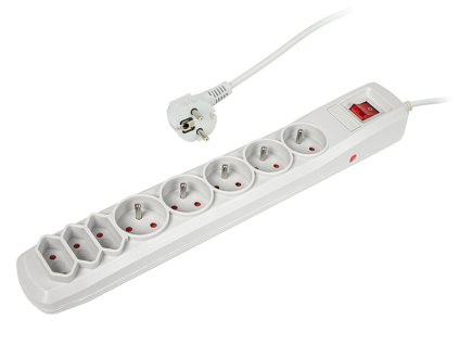 98-409# Sieťový filter 5m r-8 sivý