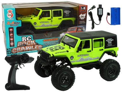 Rock Crawler 2,4 GHz zelené tlmiče nárazov 4x4 terénne vozidlo