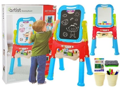 Magnetická tabuľa 2 v 1 modré a červené príslušenstvo