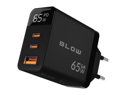 76-030# LCD nástenná nabíjačka usb zásuvka + usb-cx2 pd 65w gan black