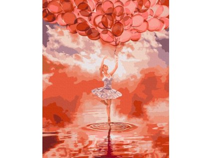 Maľovanie podľa čísel - baletka pri západe slnka