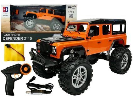 Auto na diaľkové ovládanie Land Rover Defender R/C oranžové 1:14