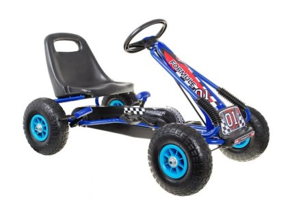 Šľapacia kára Gokart A15 s nafukovacími kolesami – modrá