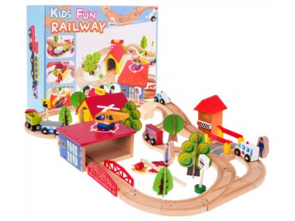 Detský drevený vláčik – 69 prvkov