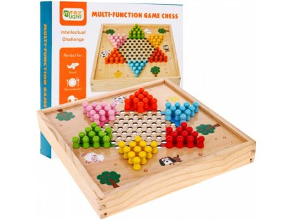 Spoločenské hry 6v1 z dreva