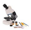 Biely mikroskop s príslušenstvom