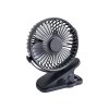 44-506# Stolový ventilátor s klipom 10 cm USB + batéria čierny