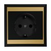Jednoduchá zásuvka 2P+Z, Schuko Luna, 16A, 250V, PT-17L, čierna/zlatá