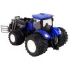 Diaľkovo ovládaný traktor s drapákom modrý