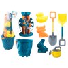Sada hračiek do piesku: vedro, mlynček, lopatky a formičky, tyrkysová