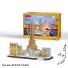 3D puzzle s čiarou mesta Paríž