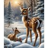 Diamantová mozaika - jeleň v snehu