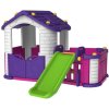 Záhradný domček so šmýkačkou 3v1 fialový