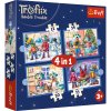 Puzzle - 4 v 1 (12, 15, 20, 24) - U Treflikovcov sneží - The Treflik Family - Trefl 34657