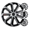 Kryty kolies auta, sada 4 kusov, evo čierna, strieborná, 14" palcov, farebný box