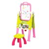 Vzdelávacia tabuľa 5 v 1 so stoličkou, multifunkčné príslušenstvo, ružová