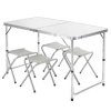 Súprava skladacích kempingových stolov so 4 stoličkami, šedá