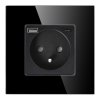 Jednoduchá zásuvka 2P+Z, USB-A + USB-C, PD, max. 20W, čierna