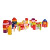 Drevené kocky mesto pre deti 3+ puzzle podložka + triedič tvarov + kocky 115 ks