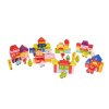 Drevené kocky mesto pre deti 3+ puzzle podložka + triedič tvarov + kocky 115 ks