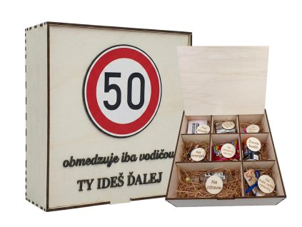Drevený darčekový box Dopravná značka