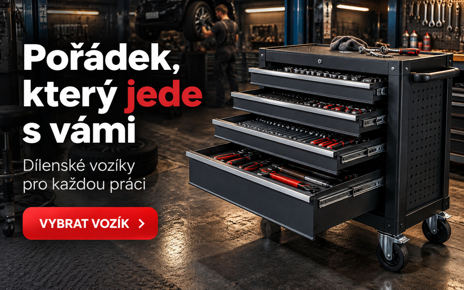 Velký výběr dílenských vozíku a nářadí najdete na tomido.cz