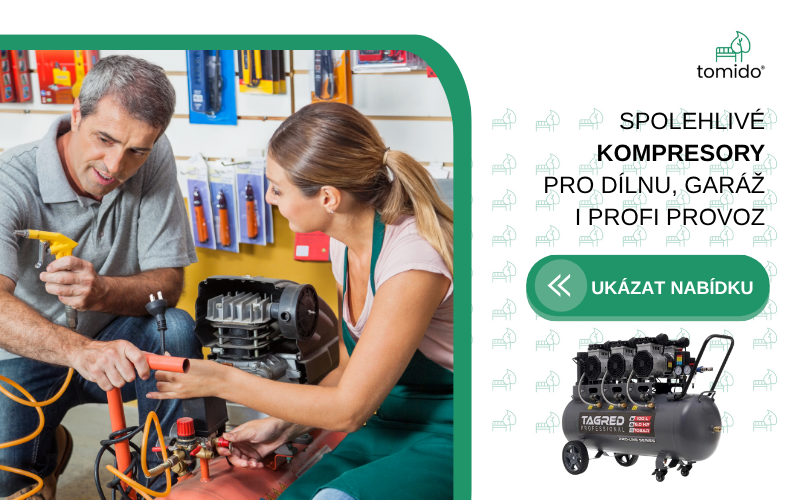 Výkonné kompresory Tomido – spolehlivý výkon pro dílnu i domácnost. Kvalita, na kterou se můžete spolehnout!