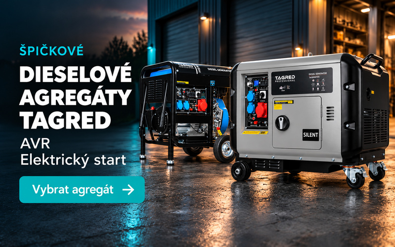 Diesel PROFI elektrocentrála 10300W s AVR, výstup 230/400V a kolečka pouze na TOMIDO.CZ