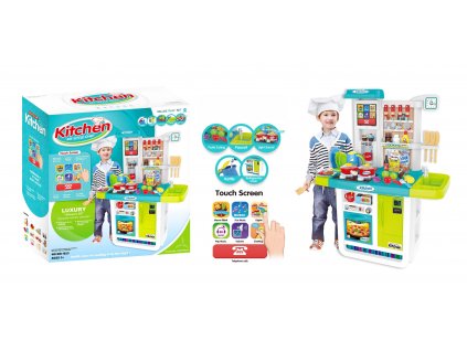 Dětská kuchyňka s dotykovým panelem modrá 1