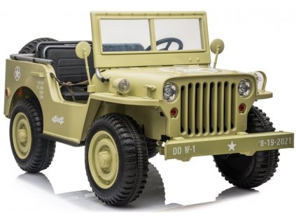 Dětský elektrický vojenský jeep willys 4x4, 4x45W khaki 1