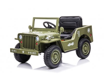 Dětský elektrický vojenský jeep willys SMALL 4x4 světle zelený 1