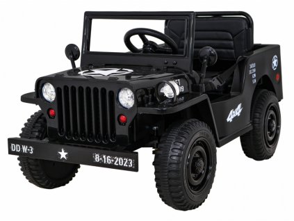 Dětský elektrický vojenský jeep willys SMALL 4x4 černý 1