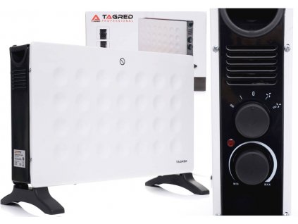 Elektrický konvektor s termostatem 2000W, TURBO vzduchu, bílý TA940W 1