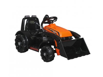 Dětský elektrický traktor s radlicí oranžový 1