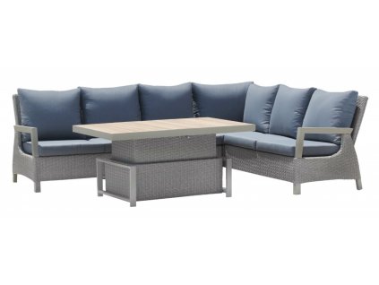 Sada zahradního nábytku Techorattan v šedé barvě