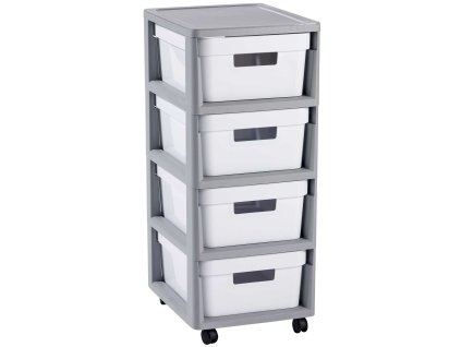 Regál se 4 šuplíky Infinity White / Grey 30 x 36 x 69 cm CURVER
