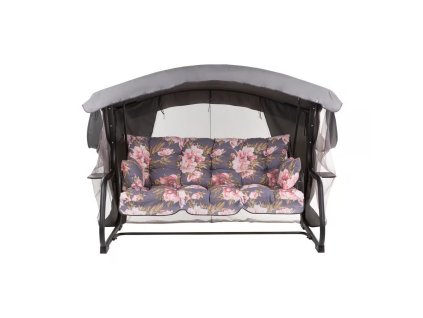 Zahradní houpačka Ravenna Lux Black Edition s moskytiérou a s bočními stolky A098-01PB PATIO 1