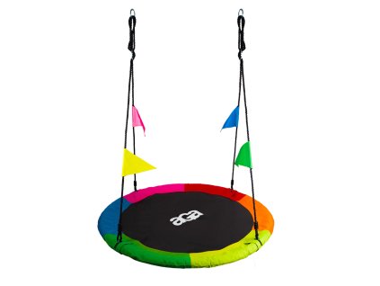 k16120 aga zavesny houpaci kruh 110 cm sestibarevny s vlajkami 1
